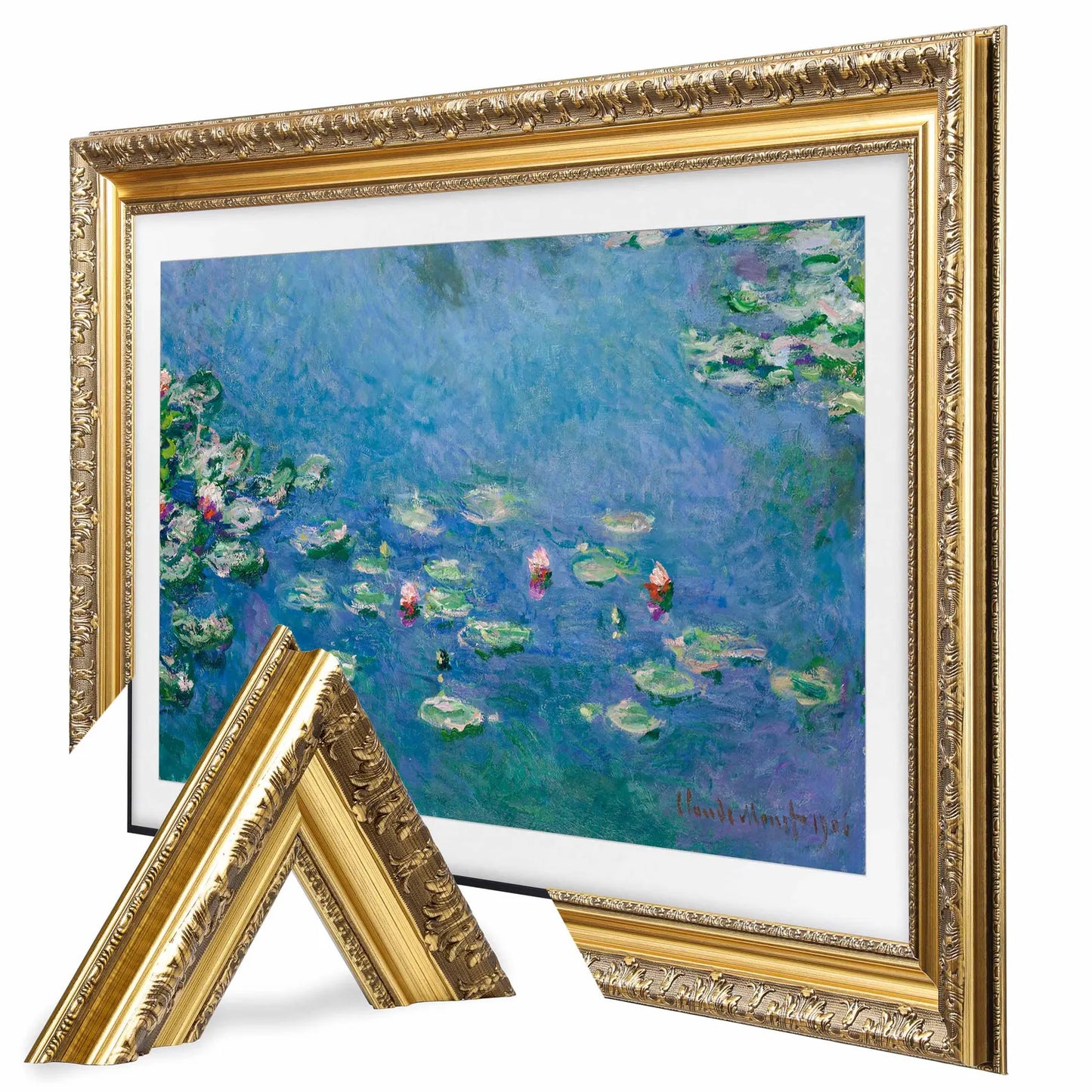 Rustic Gold Bezel TV Frame, Customizable Decorative Frame for Smart TVs, Compatible with All TV Brands, Gold Gilded Modern Bezel Frame for The Frame TV, Elegant Living Room Wall Decor