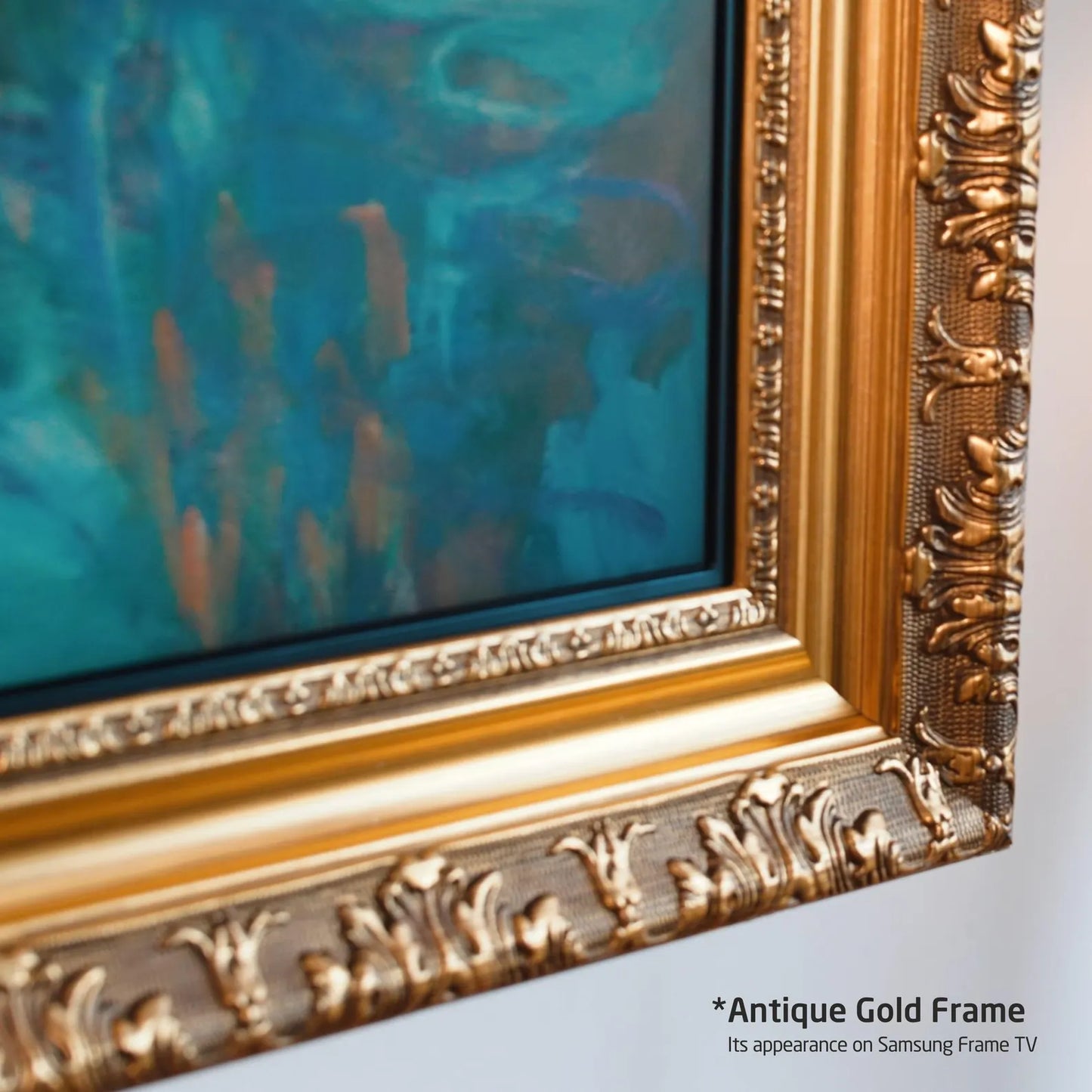 Rustic Gold Bezel TV Frame, Customizable Decorative Frame for Smart TVs, Compatible with All TV Brands, Gold Gilded Modern Bezel Frame for The Frame TV, Elegant Living Room Wall Decor