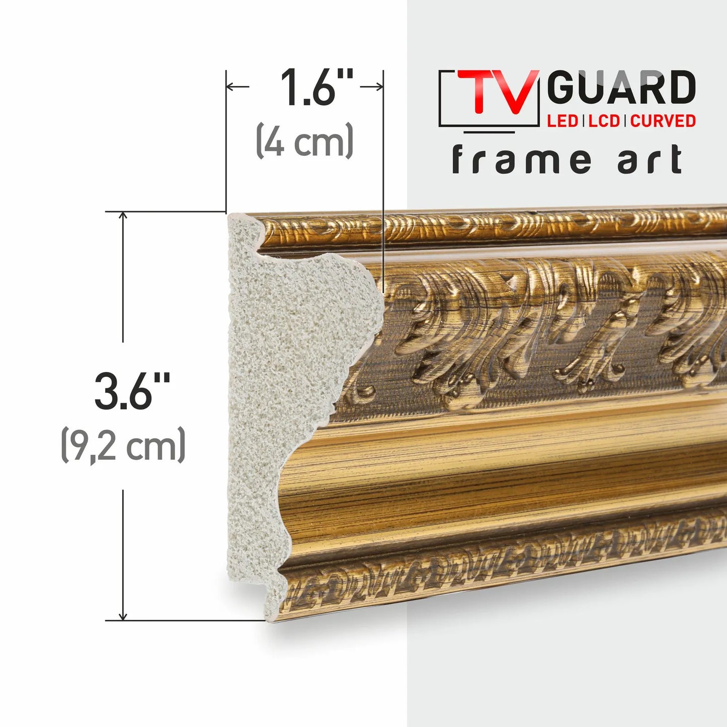Rustic Gold Bezel TV Frame, Customizable Decorative Frame for Smart TVs, Compatible with All TV Brands, Gold Gilded Modern Bezel Frame for The Frame TV, Elegant Living Room Wall Decor