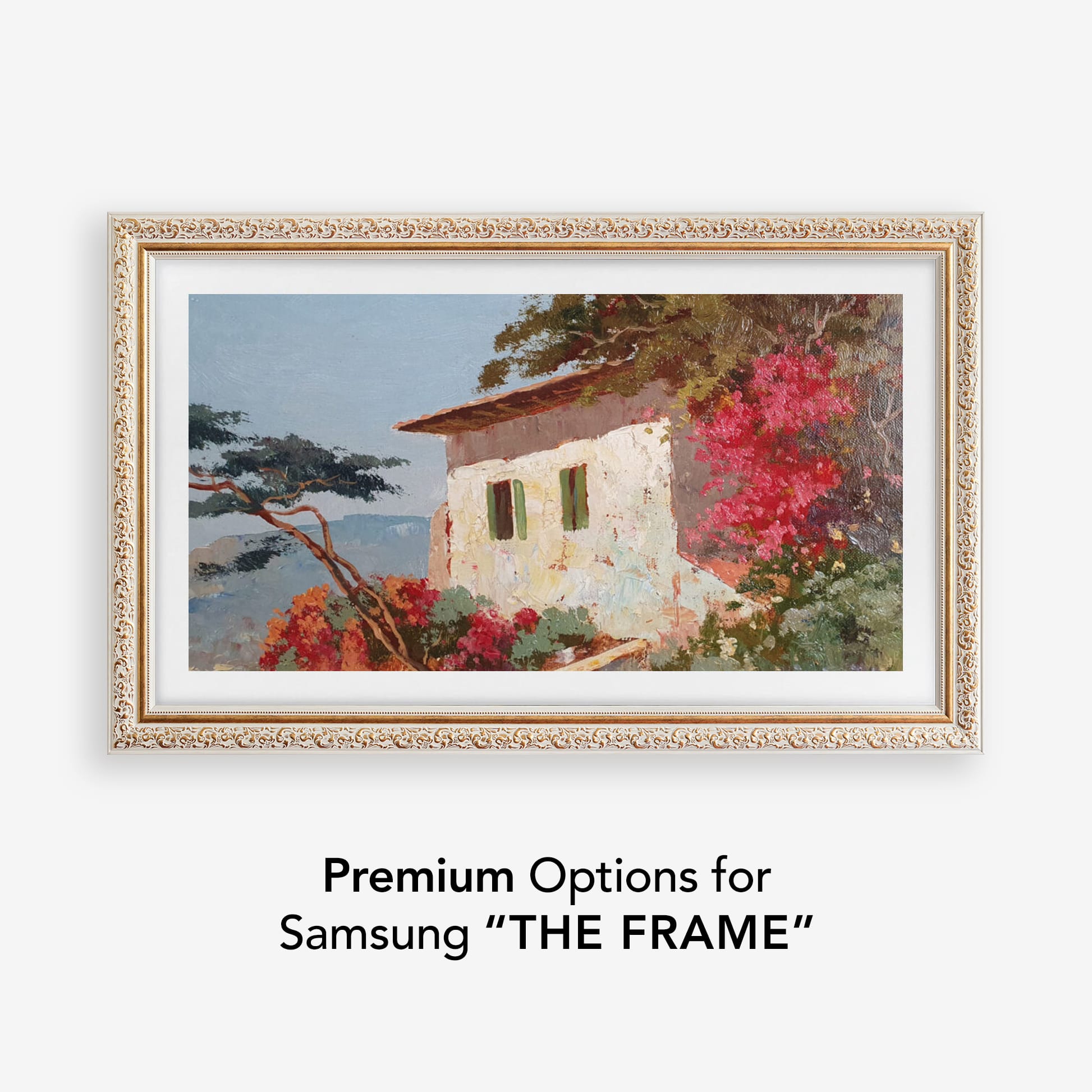 Rome White Gold Tv Frame