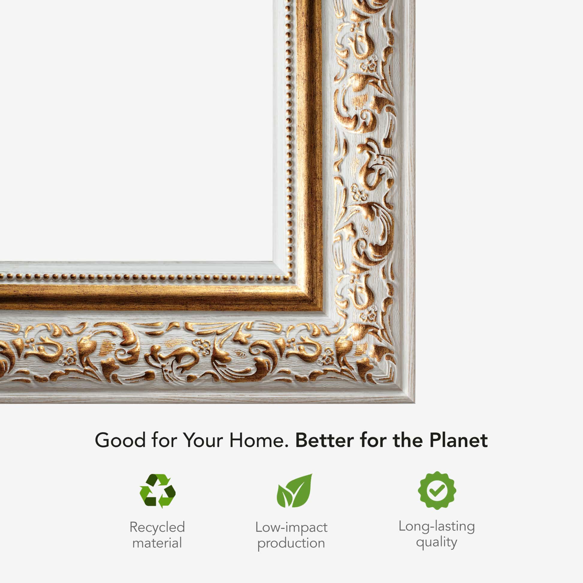 Rome White Gold Tv Frame