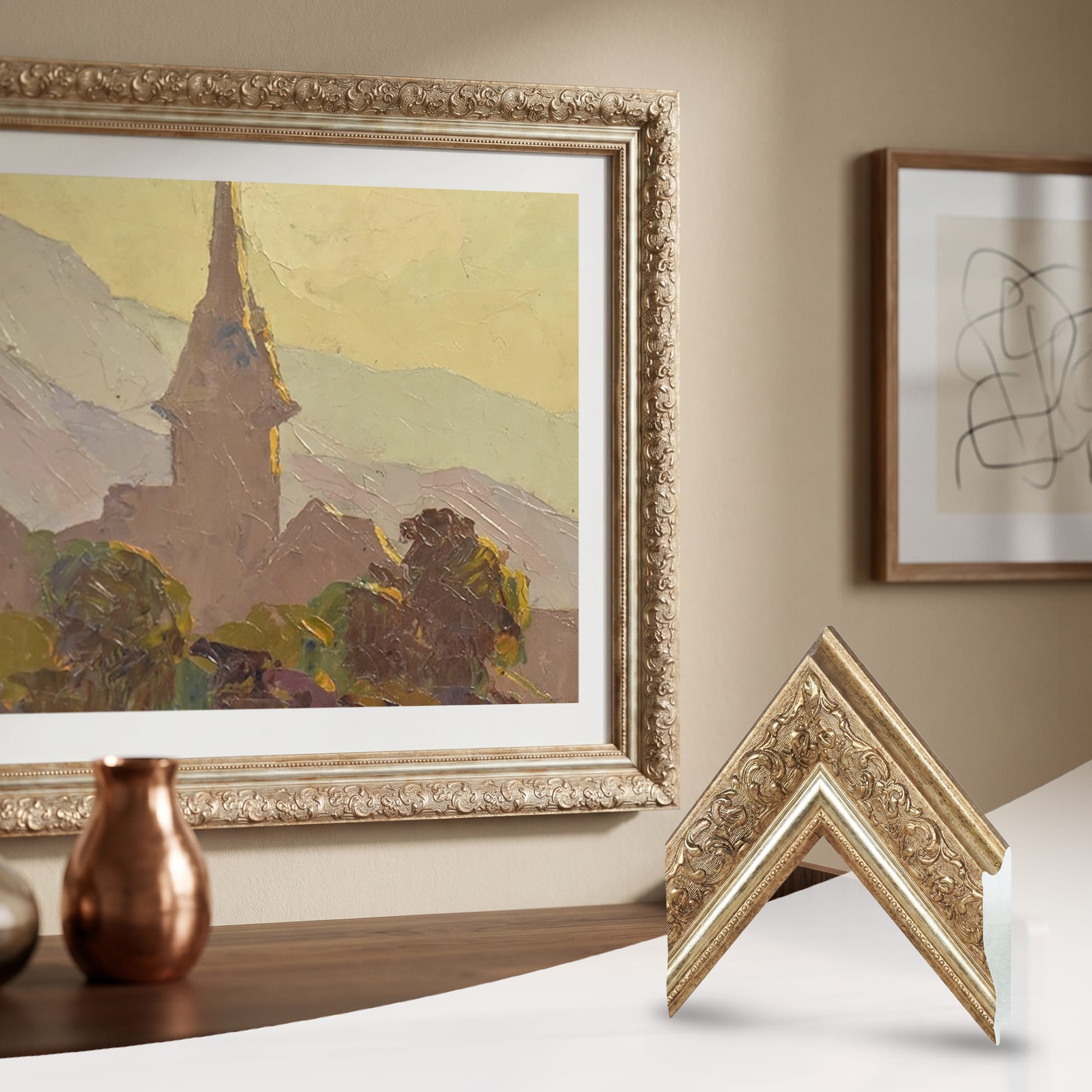 Rome Rustik Brass Tv Frame
