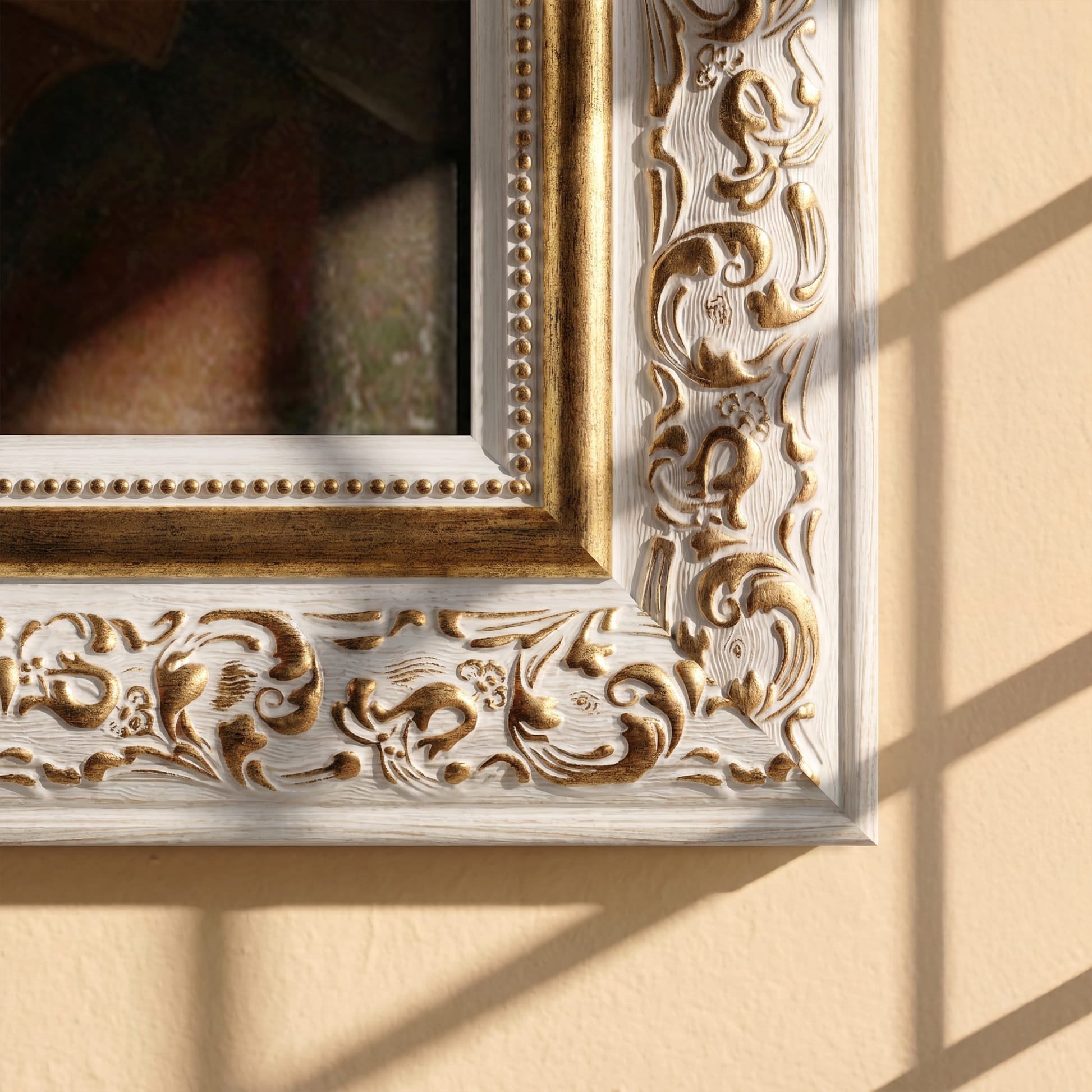 Rome White Gold Tv Frame