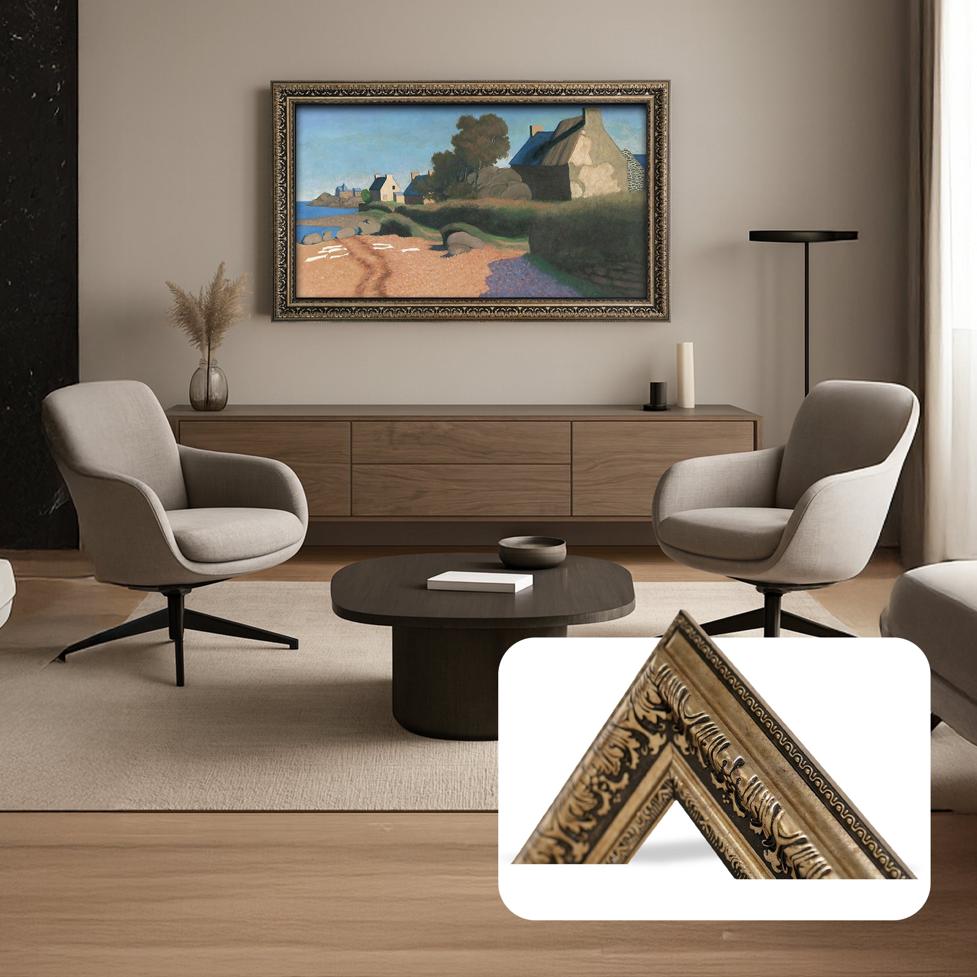 PRAQUE RUSTIK BRASS TV Frame