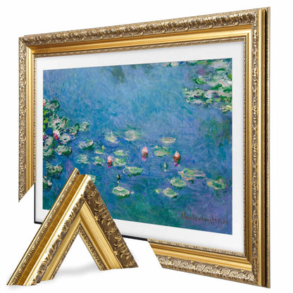 Rustic Gold Bezel TV Frame, Customizable Decorative Frame for Smart TVs, Compatible with All TV Brands, Gold Gilded Modern Bezel Frame for The Frame TV, Elegant Living Room Wall Decor