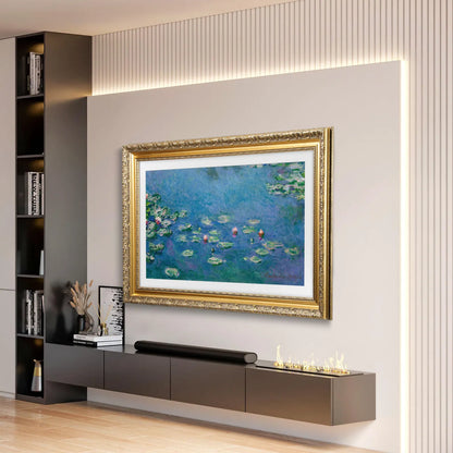 Rustic Gold Bezel TV Frame, Customizable Decorative Frame for Smart TVs, Compatible with All TV Brands, Gold Gilded Modern Bezel Frame for The Frame TV, Elegant Living Room Wall Decor