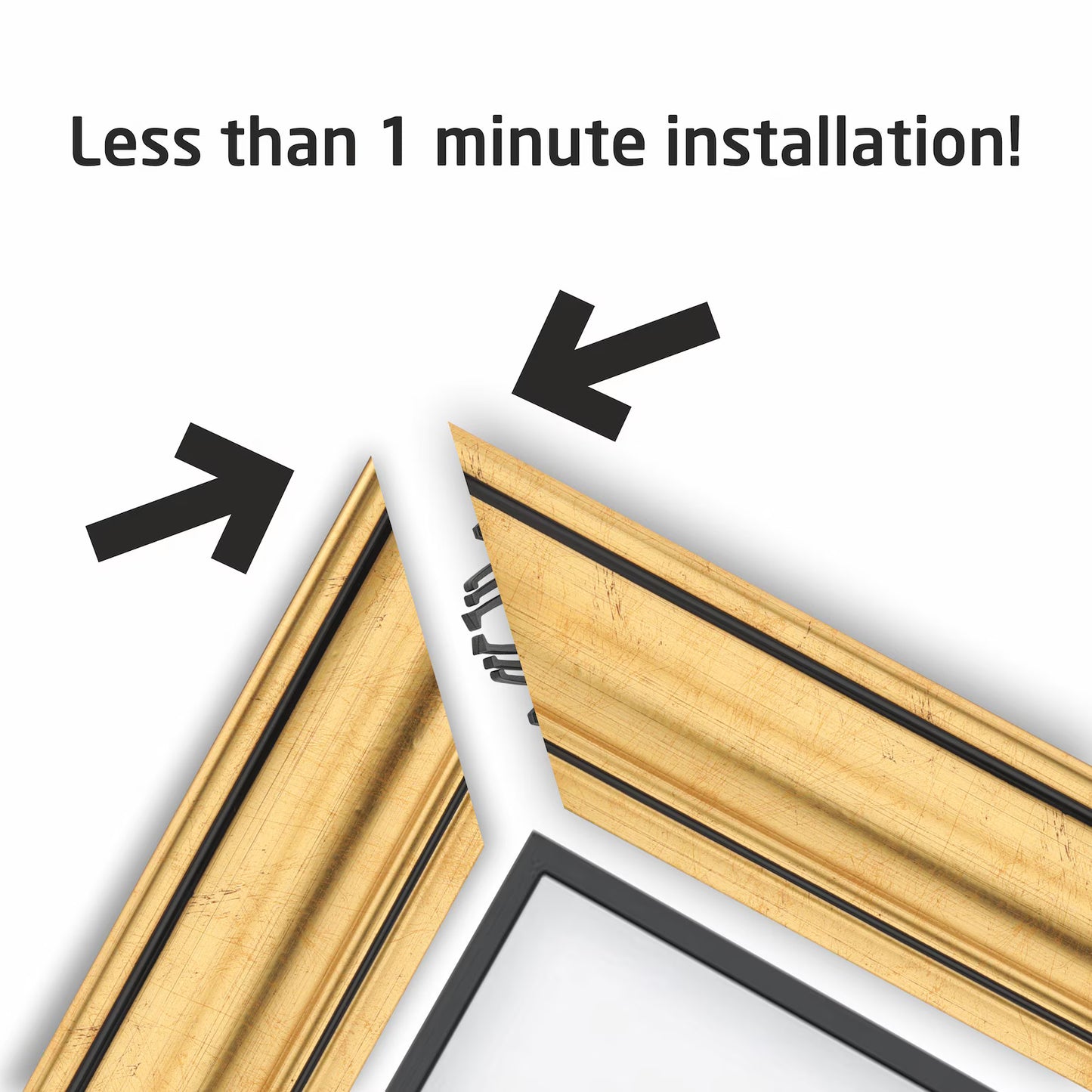 Gold TV Frame Bezel, Customizable Wooden TV Frame Compatible with All TV Brands, Decorative Bezel Frame for The Frame TV, Modern Walnut Finish Television Frame for Living Room Wall Decor